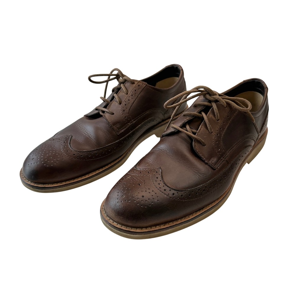 Mark Nason Los Angeles Brown Leather Wingtip Oxford Dress Shoes Men's 10.5